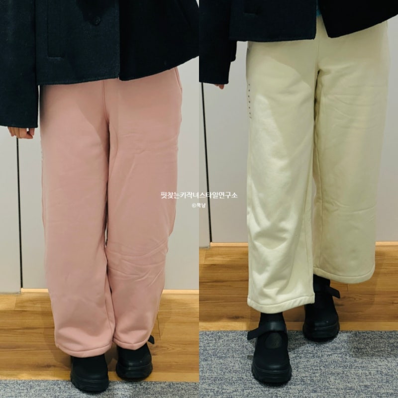 유니클로 키즈 160 150 사이즈 바지 비교 성인 키작녀 겨울 팬츠