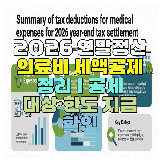  2026 연말정산 의료비 세액공제 정리｜공제 대상·한도 지금 확인
