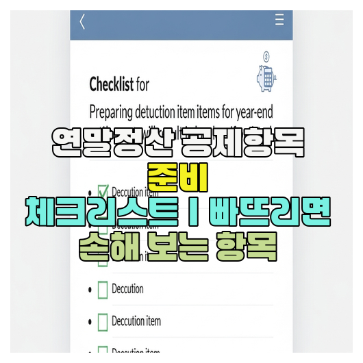  연말정산 공제항목 준비 체크리스트｜빠뜨리면 손해 보는 항목