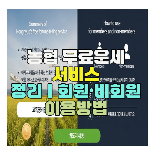  농협 무료운세 서비스 정리｜회원·비회원 이용방법