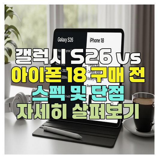  갤럭시 S26 vs 아이폰 18 구매 전 스펙 및 단점 자세히 살펴보기