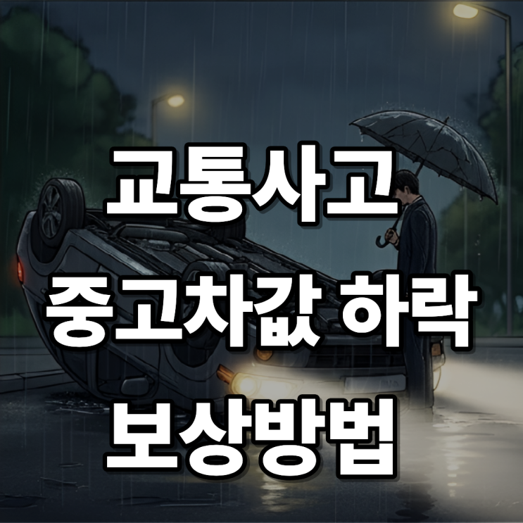  교통사고 중고차값 하락 보상 노하우!! 조건 모르면 0원