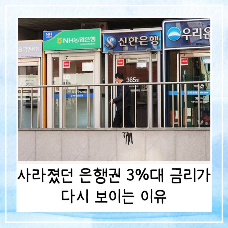  사라졌던 은행권 3%대 금리가 다시 보이는 이유