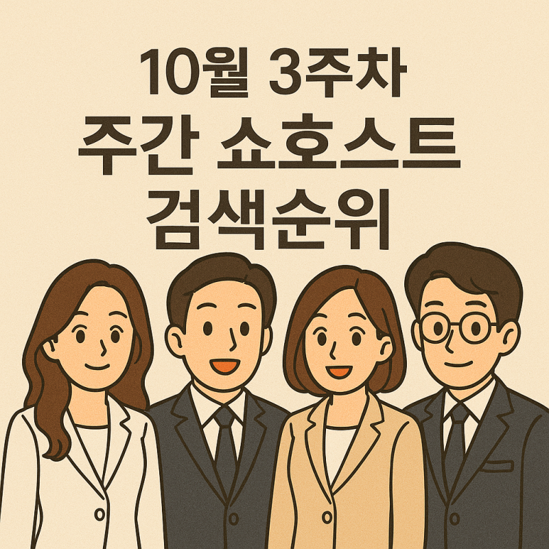 주간 쇼호스트 검색 리포트 2025.10.20 ~ 2025.10.26