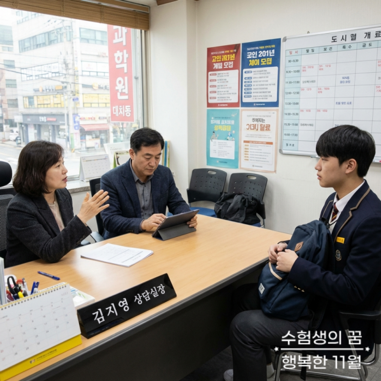  재수 재도전 결정과 학원 선택은 부모님 의지가 아닌 수험생 본인이 책임져야 합니다