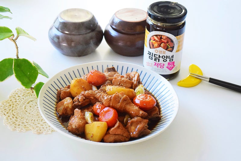 찜닭 레시피 안동찜닭 샘표 저당 찜닭양념 간장닭볶음탕 다이어트 음식 만들기