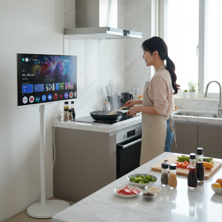  삼탠바이미 32인치 화이트에디션 만들기, 가성비 스마트 이동식 TV 와이드무빙뷰 추천
