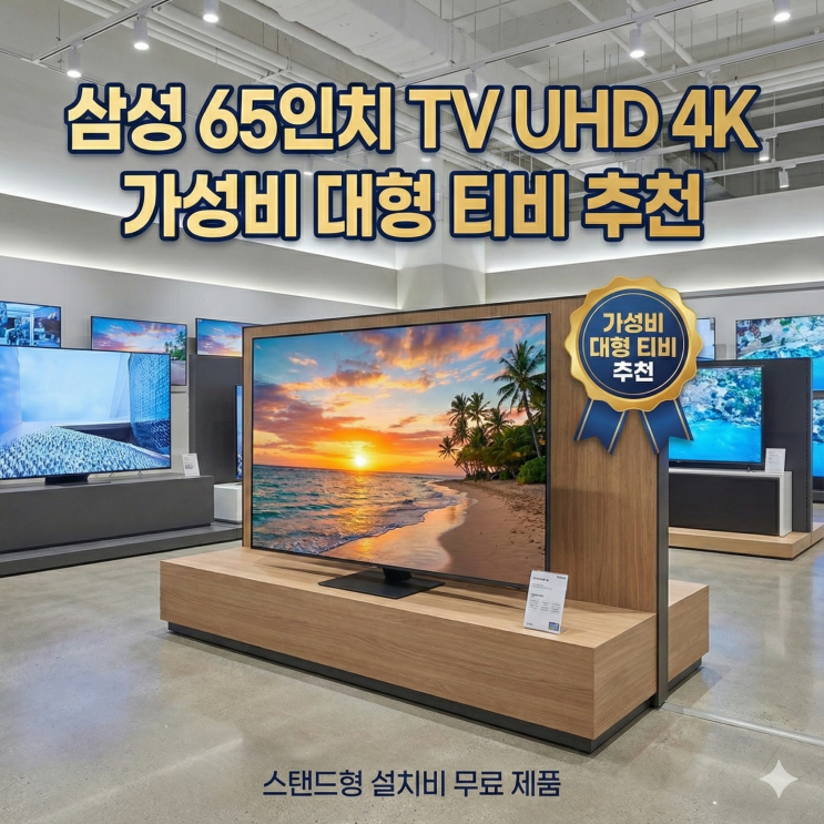  삼성65인치TV UHD4K 가성비 대형티비추천 스탠드형 설치비무료제품