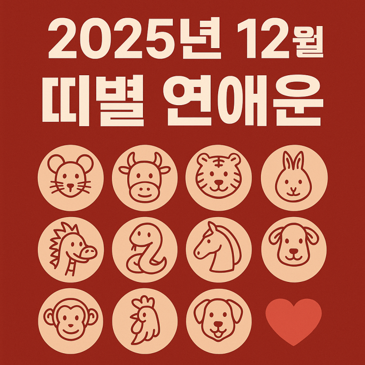  2025년 12월 띠별  연애운
