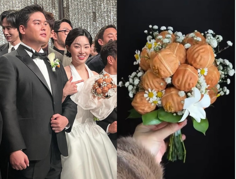 이장우 조혜원 결혼식 호두과자 부케 처음 봄!