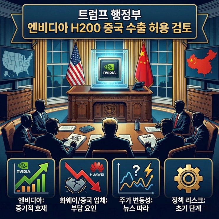 <b>H200 중국 수출</b> 허용 검토 <b>엔비디아</b>(NVDA) 주가 전망은?