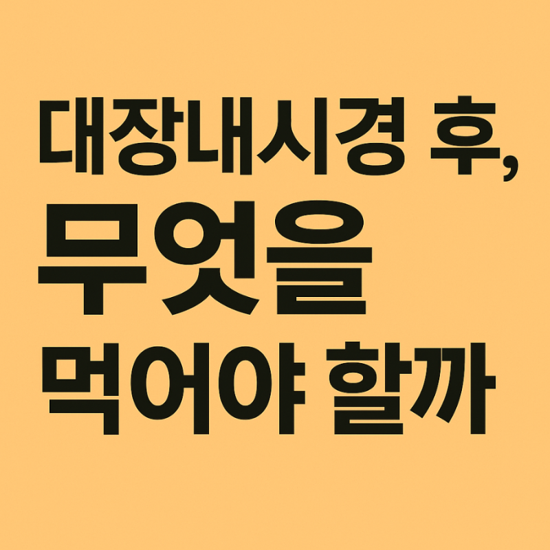 대장내시경 후, 무엇을 먹어도 될까? 검사 직후부터 하루 식단·주의사항 완전 정리