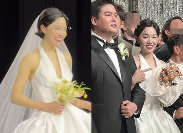  이장우조혜원 결혼식 '깜짝 부케' 화제... 우아함 끝판왕 드레스 뒤 '호두과자 부케' 등장
