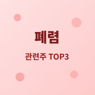  폐렴 관련주 · 대장주 TOP3 : 공중보건 위기 속 투자 수혜 기회 