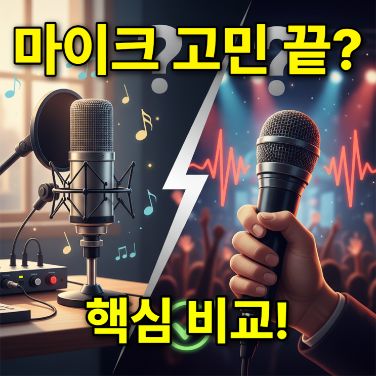  콘덴서 마이크 차이, 이제 고민 끝! 다이나믹 마이크 비교 & 선택 가이드