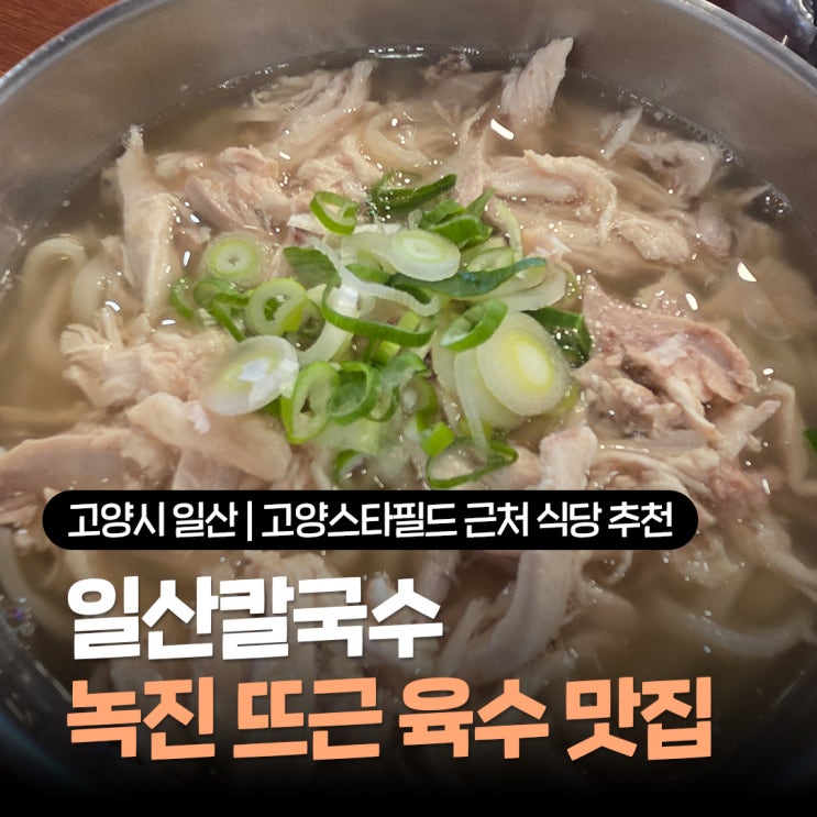  삼송신원맛집 일산칼국수 삼송신원점 닭칼국수가 맛있는 고양스타필드 근처 식당 추천