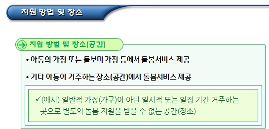  장애아동 가족지원 사업(돌봄서비스 등)