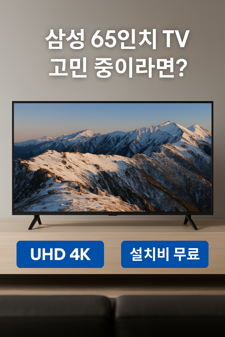  삼성 65인치 티비 UHD 4K TV화질 BE65D 스탠드형 설치무료