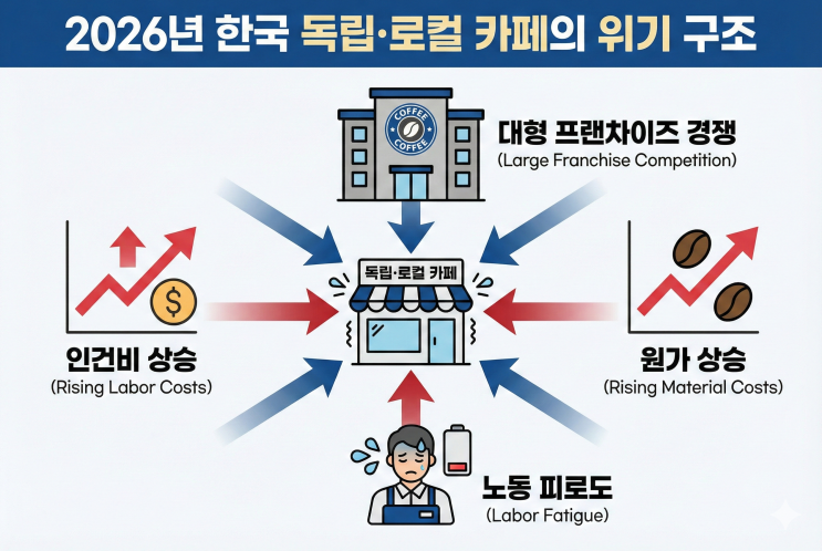  2026 로컬 카페 생존 전략: 노동 줄이고 매출 올리는 구조 (로고스 실전)