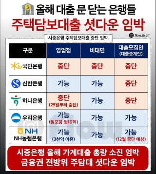 은행들 툭하면 대출 셧다운…소비자들만 '발동동'