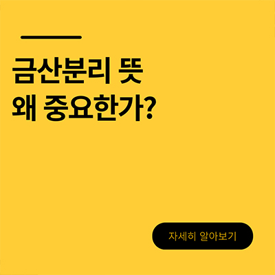  금산분리 뜻 왜 중요한가