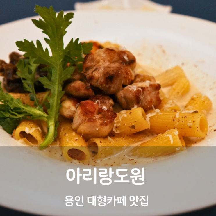  용인 대형카페 맛집 아리랑도원 새우 오일파스타 들깨 크림파스타