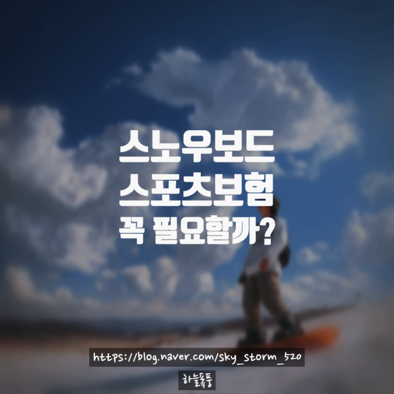 스노우보드탈때 스포츠보험 가입 꼭 해야 할까?