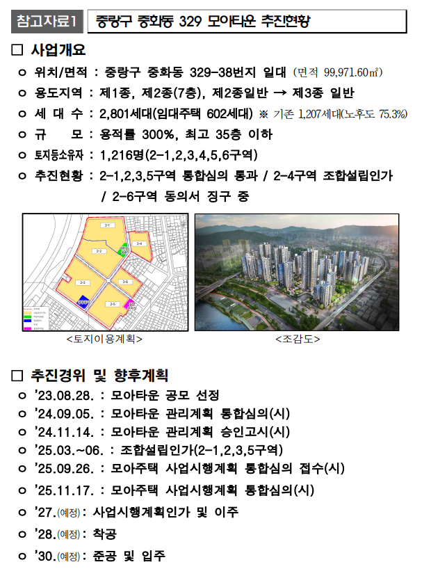 서울시, 중화동 <b>모아타운</b> 사업 기간 9년 → 7년 단축   강북... 