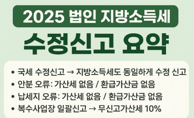 [이수역 세무사]법인 지방소득세 수정신고 안내(가산세등) - 방배동세무사,사당동세무사