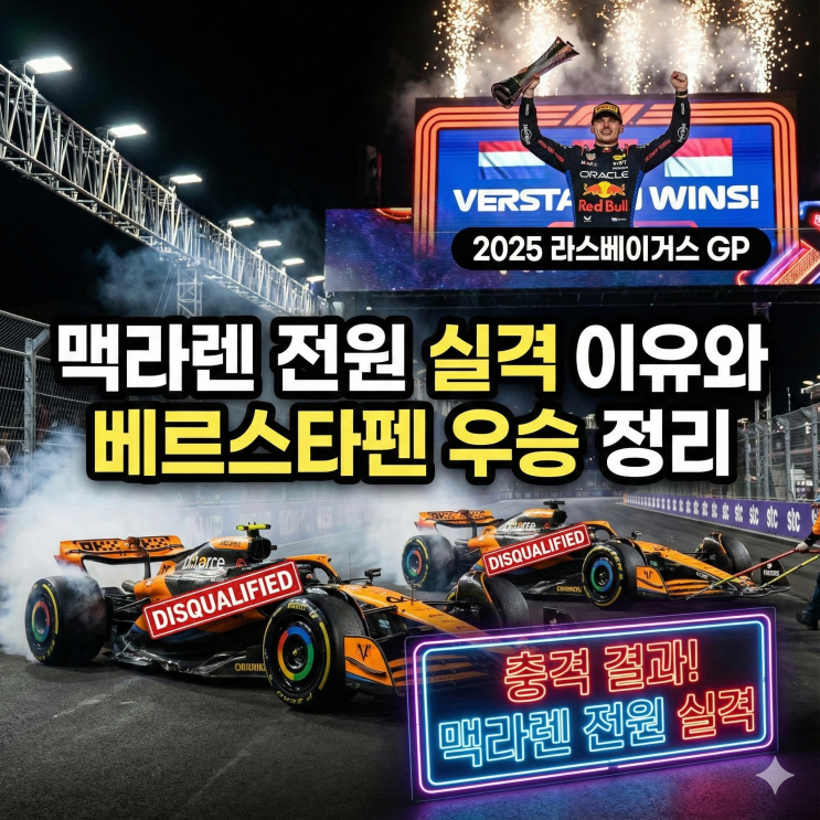  [2025 F1] 라스베이거스 GP 충격 결과! 맥라렌 전원 실격 이유와 베르스타펜 우승 정리