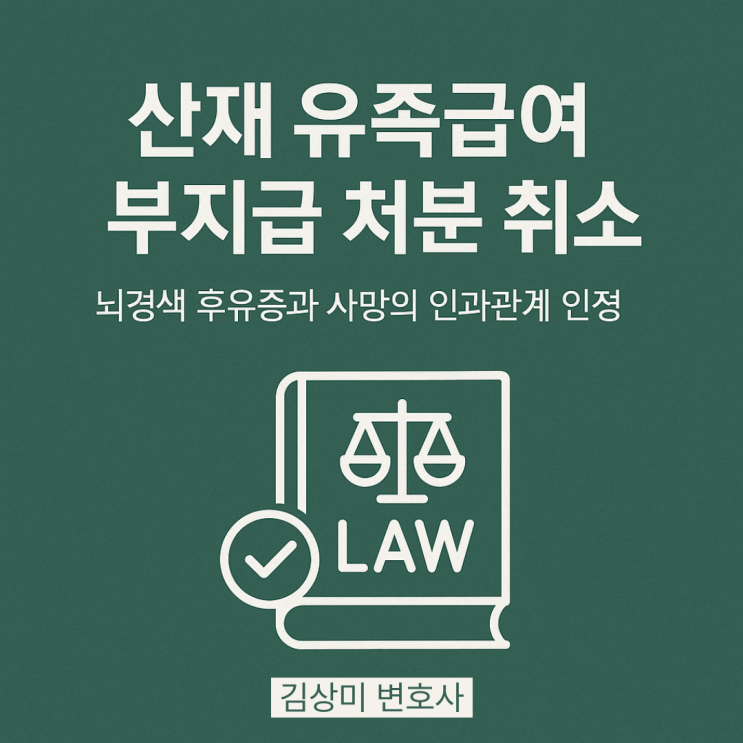  [부산 의료전문 산재소송 변호사] 산재 유족급여, 장의비 부지급 처분 취소 – 뇌경색 후유증과 사망의 인과관계 인정 사례