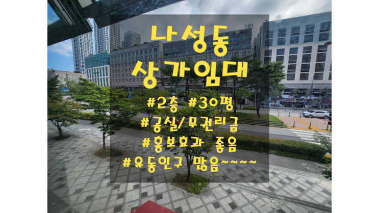  세종시 나성동 상가 임대 BRT 도로변 2층