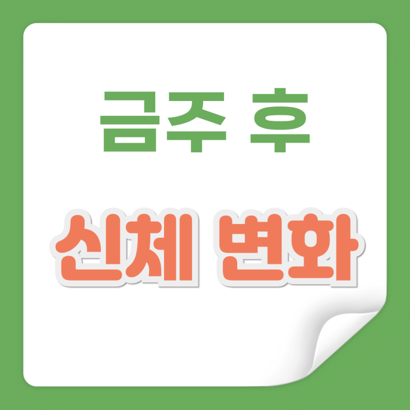 금주 후 신체 변화 효과 부작용(금단 증상) 총정리