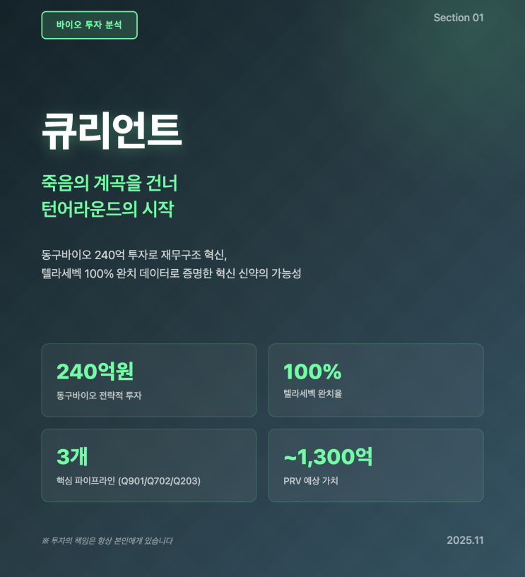  [큐리언트 (115180) 기업분석 1편]: 죽음의 계곡을 건너 턴어라운드의 시작