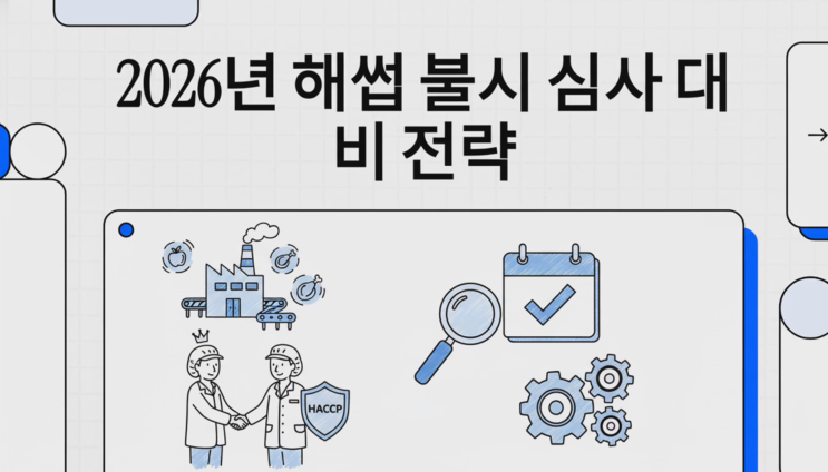  2026년 해썹 불시 재인증, '심사일'은 이제 사라졌습니다.