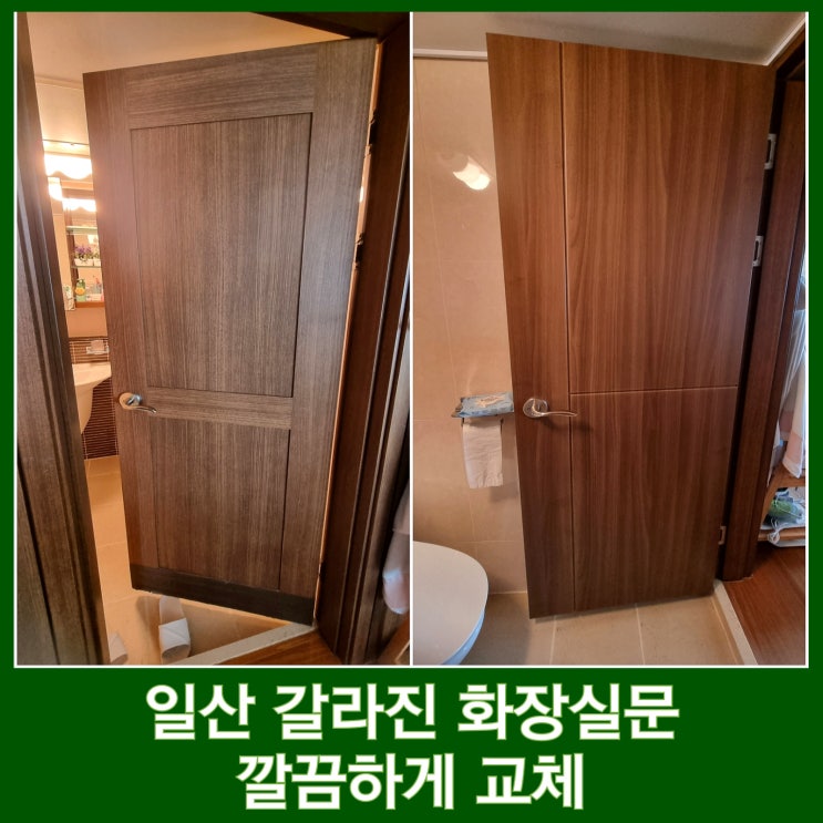  일산 화장실 문 교체 갈라진 ABS도어 설치 고양시 업체 만족 후기