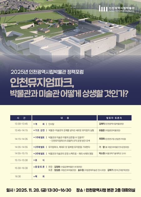 인천시, ‘통합 뮤지엄’ 인천뮤지엄파크의 방향성 모색하는 토론회 연다