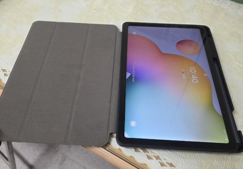 갤럭시탭 S6 LITE 테블릿 S펜수납 터치패드 북커버 케이스 구매 후기