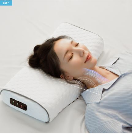  “누워서 목 마사지까지! VIVOir 수면루틴 경추 마사지 베개 — 거북목 · 뒷목 피로 해결”