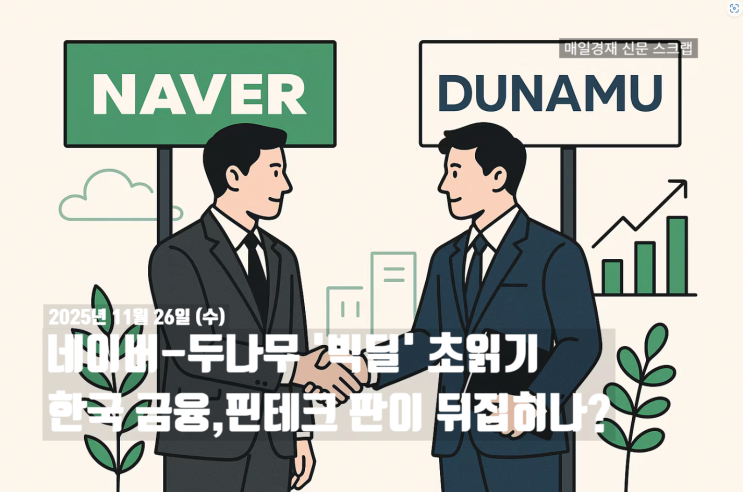 오늘뉴스[25.11.25] 기업. <b>네이버</b>-<b>두나무</b> 합병 '빅딜'