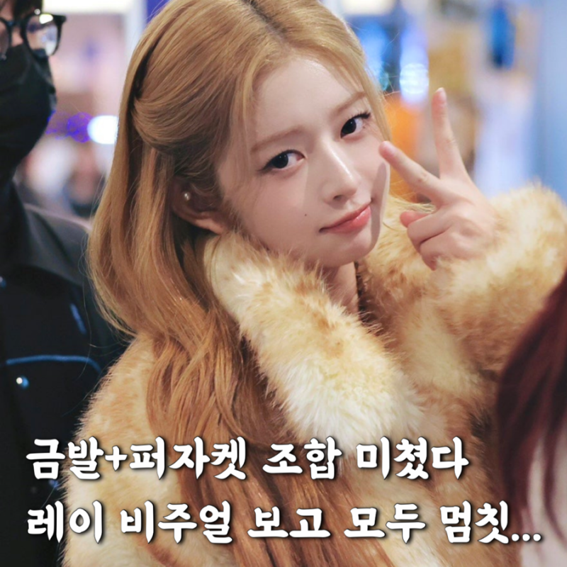 IVE Rei, a Real-Life Bambi... Why Her Fur Jacket Airport Look Went Viral on SNS