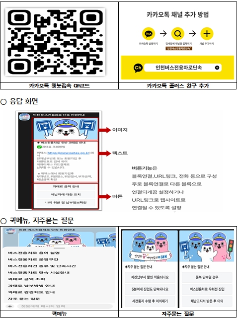 인천시, ‘버스전용차로단속’ 민원 챗봇 서비스 12월 1일 시작