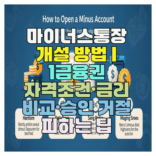  마이너스통장 개설 방법 | 1금융권 자격조건·금리 비교·승인 거절 피하는 팁