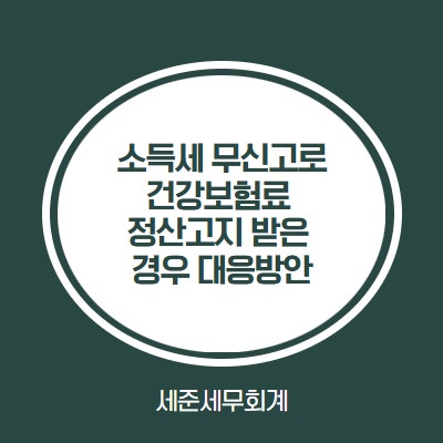  종합소득세 무신고로 건강보험료 정산 고지 받으셨다면, 이렇게 대응하세요