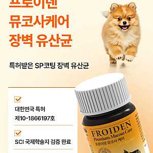 프로이덴 강아지 장벽유산균 3개월 대형견 2마리 뮤코사케어 내돈내산 후기