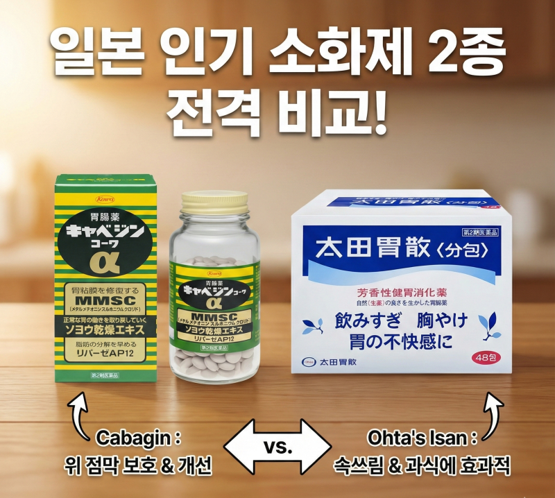 [일본 약국 쇼핑] 일본 국민 소화제 카베진 vs 오타이산 효능 및 가격 비교