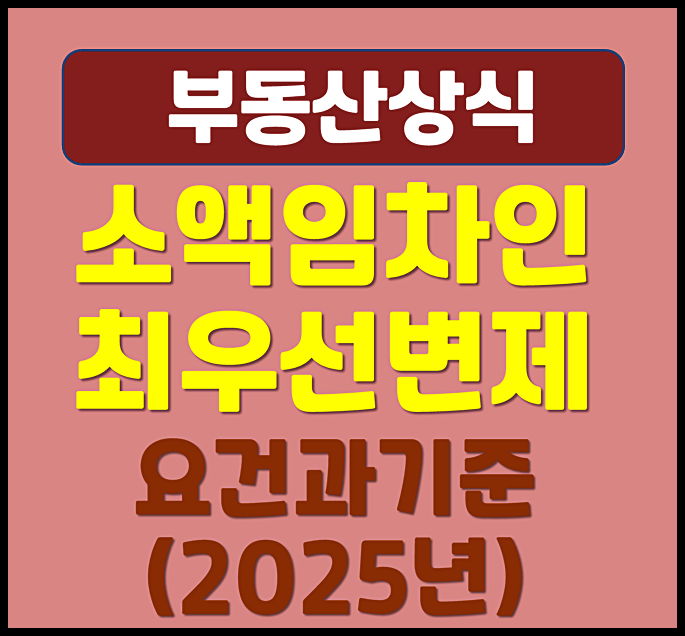  소액임차인 최우선변제 요건과 기준 (2025년)