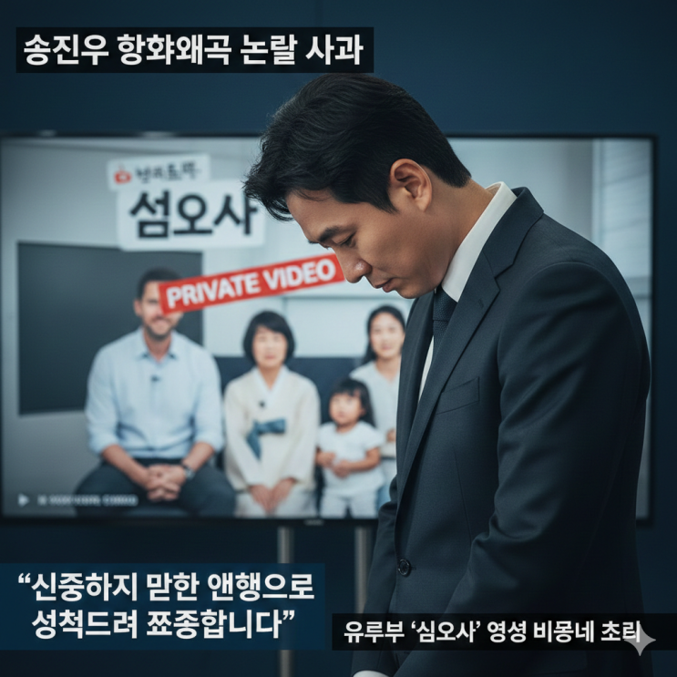일본과 싸운 것 배우 송진우, '<b>역사 왜곡</b>' <b>논란</b> 사과 및 해명