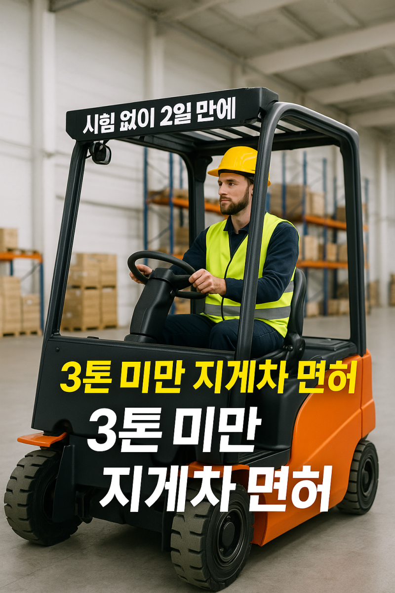 시험 없이 2일 만에? 3톤 미만 지게차 면허 취득 가이드 (비용, 자격, 교육과정 완전정복)