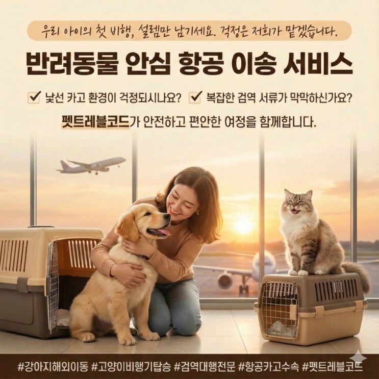  강아지 고양이 반려동물 해외 출국 필수 서류·항공 운송 절차 총정리
